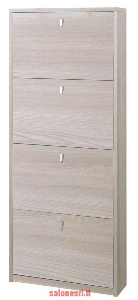 KIT MOBILE SCARPIERA 4 ANTE CON RIBALTA H154 L63 P18 Cm FINITURA OLMO CHIARO SARMOG Sk554k