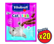 KIT 20 CONFEZIONI CAT MINI SNACK GATTO DA 3 STICK 18 GR SALMONE E TROTA
