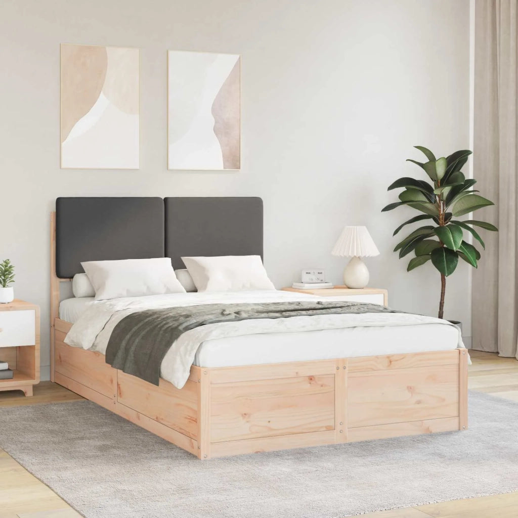 Letto con Testiera Rivestita Grigio scuro 120 x 190 cm