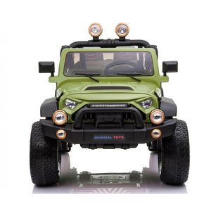 Macchina Elettrica per Bambini 2 Posti Ruote EVA Maxi Fuoristrada 12V Verde
