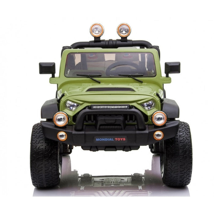 Macchina Elettrica per Bambini 2 Posti Ruote EVA Maxi Fuoristrada 12V Verde