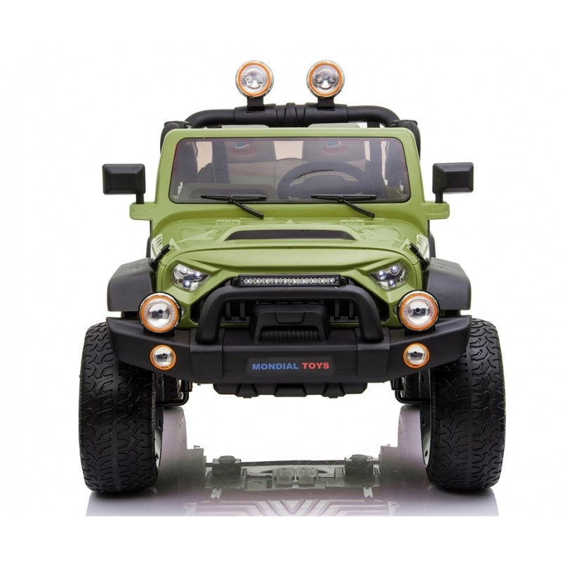 Macchina Elettrica per Bambini 2 Posti Ruote EVA Maxi Fuoristrada 12V Verde