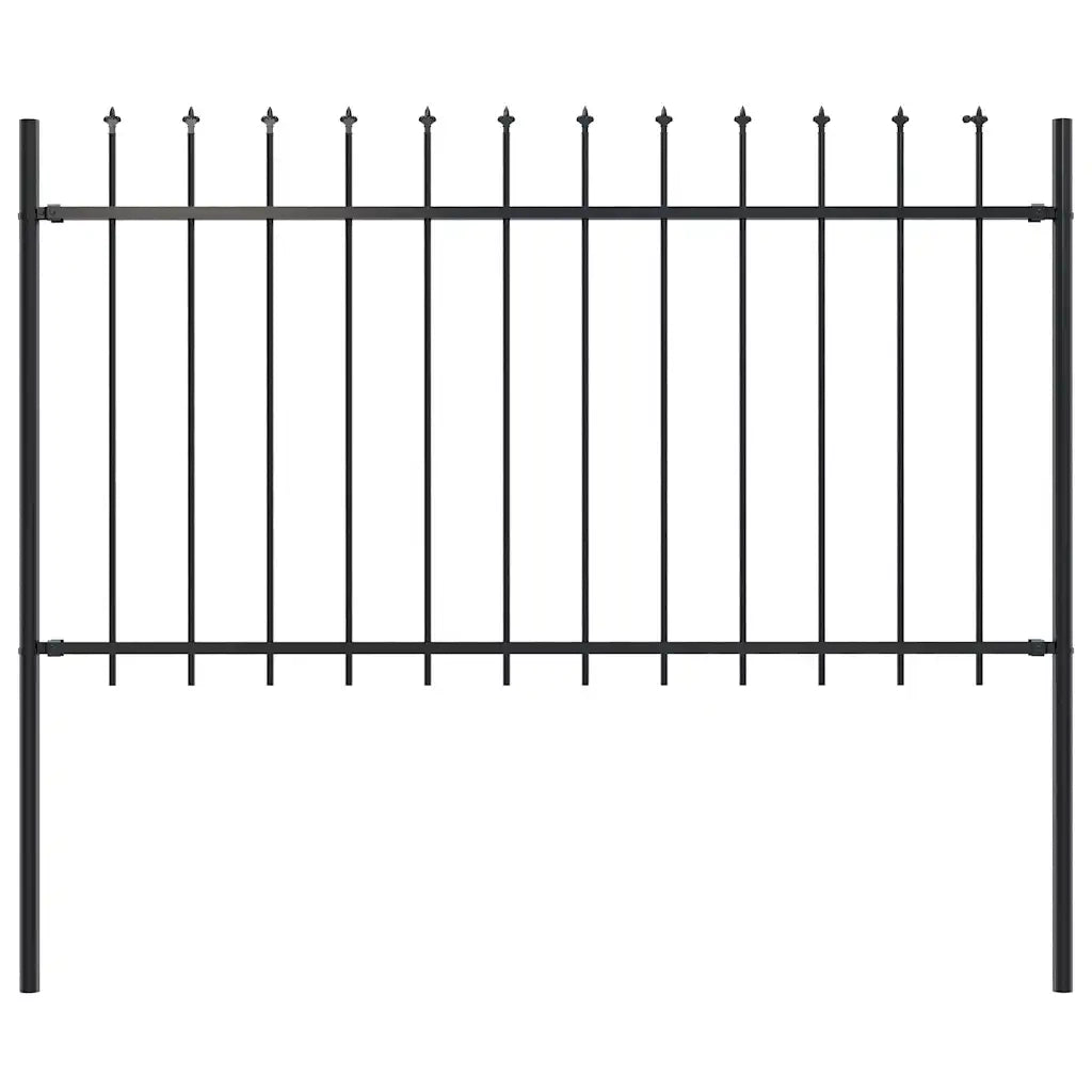 Recinzione da Giardino Woerden con Punta a Lancia in Acciaio 170x100 cm Nero 144925