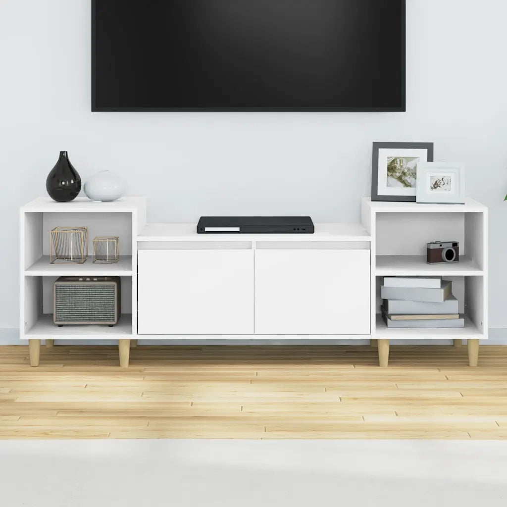 Mobile Porta TV Bianco 160x35x55 cm in Legno Multistrato 821188