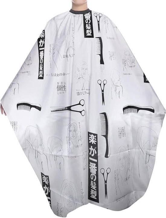 Grembiule per parrucchieri con protezione contro la sporcizia - Cappuccio regolabile - Cappuccio pieghevole - Materiali di alta qualità nylon - Dimensioni 100 x 140 cm - Grembiule professionale per parrucchieri