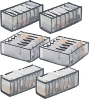 6 pacchi di appoggio per abbigliamento, cassetti per capi con griglia 6/7/11, organizzatore per vestiti, cassetti per abbigliamento con diffusore per l'aria per magliette, mutande, pantaloni, gonne