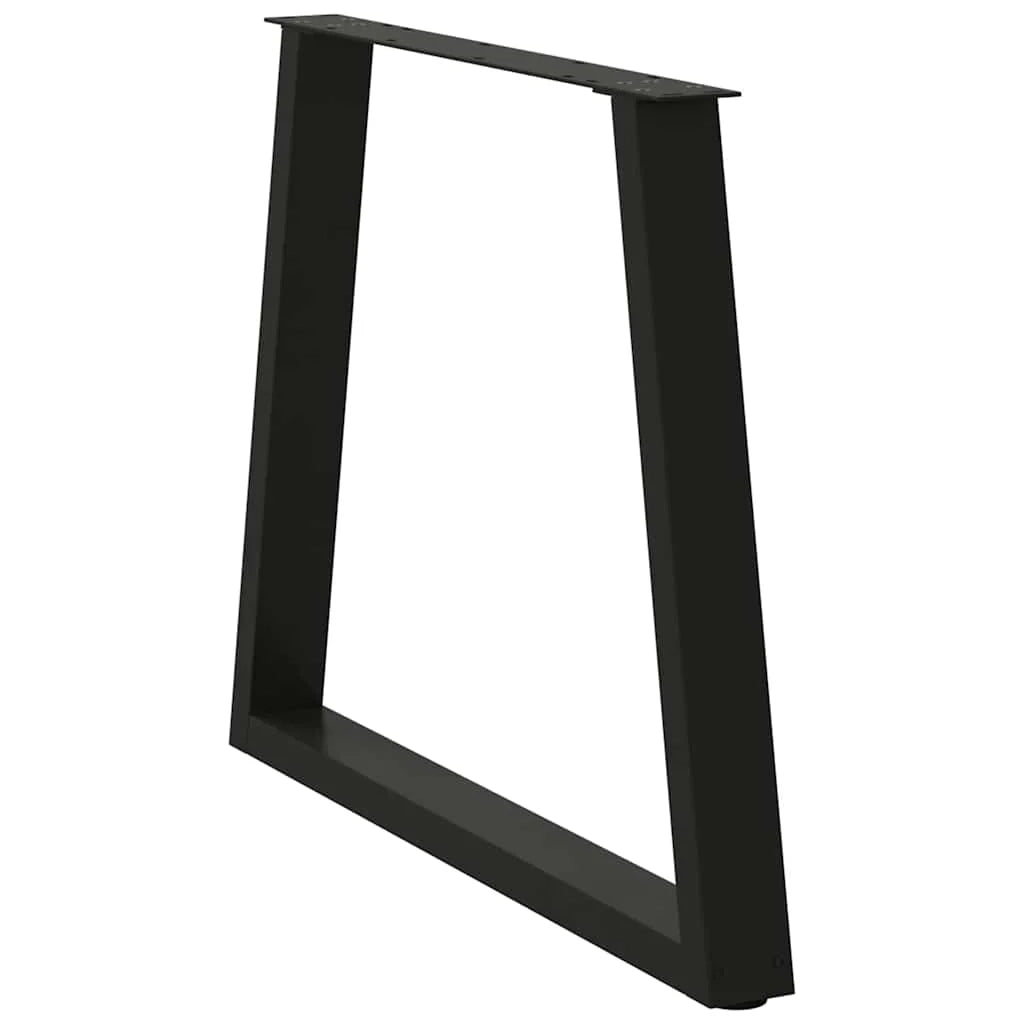 Set di 3 gambe per tavolo da pranzo a forma di V 80 x 72-73,3 cm con piedini regolabili stile moderno acciaio nero 02_0056876