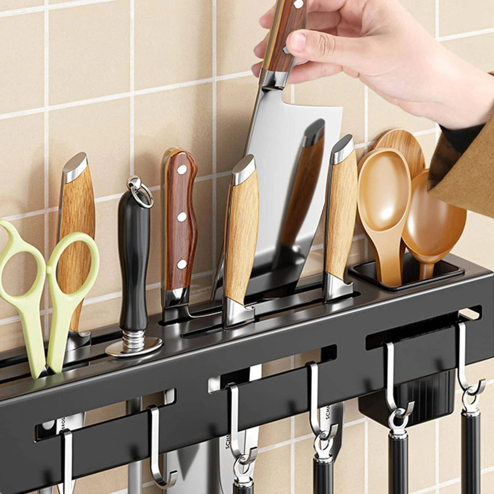 Trade Shop - Portacoltelli Da Parete Multifunzione Portautensili Oggetti Da Cucina Organizer -
