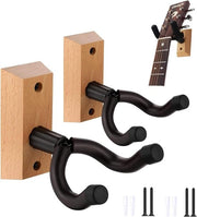 Set di supporti per chitarra da appendere al muro da 2 - supporto morbido U a regolazione - per chitarra acustica e elettrica