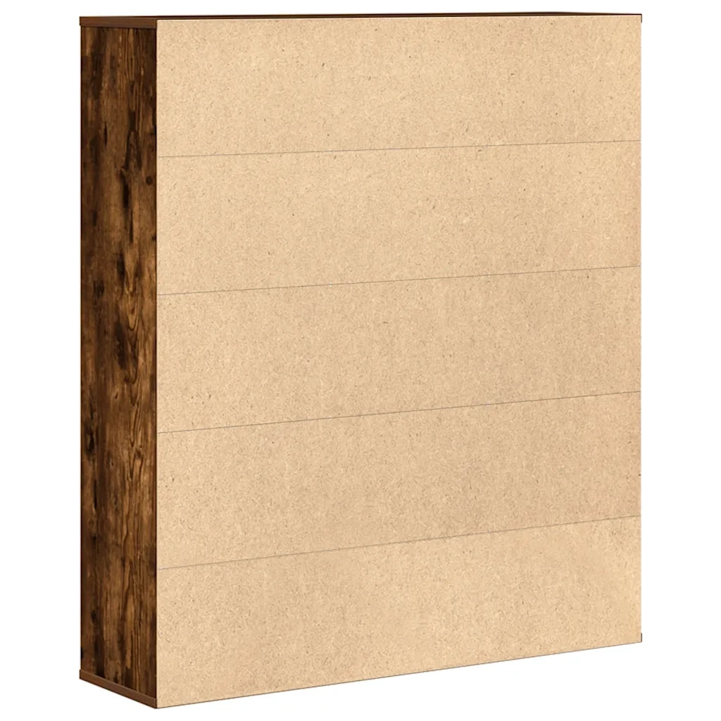 Libreria-Scaffale per Libri-Mobile di Stoccaggio Rovere Fumo 89x24x101,5 cm in Legno Multistrato