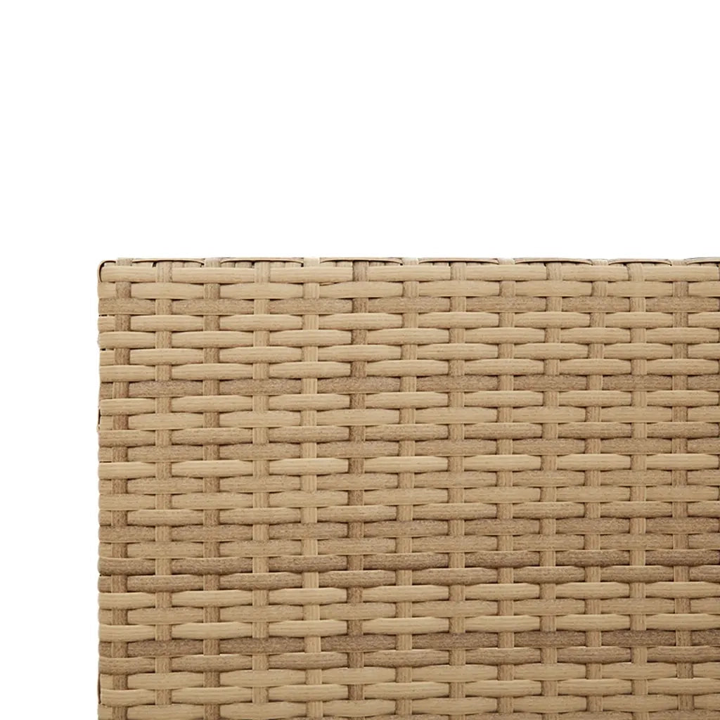 Divano da Giardino con Tavolo e Cuscini a L Beige in Polyrattan 369043