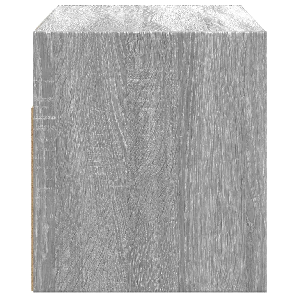 Mobile TV a Parete con Luci LED Grigio Sonoma 100x31x35 cm