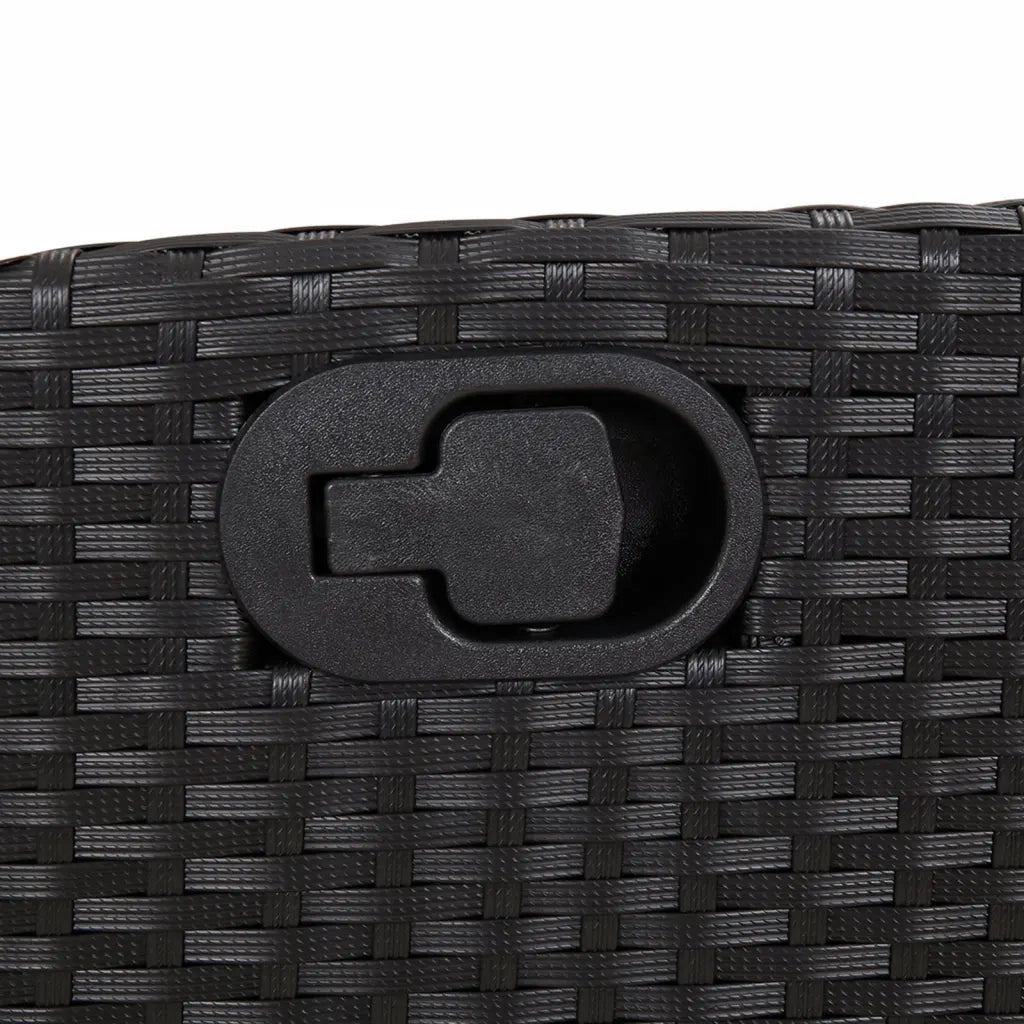 vidaXL Sedia Reclinabile da Giardino con Cuscini Nera in Polyrattan
