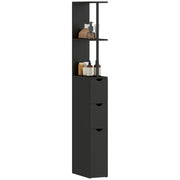 Colonna bagno con cassetti e ripiani ¨C Xylo ¨C Nero 15x33x136,8 cm