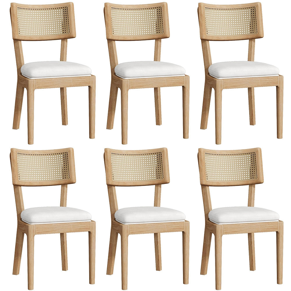 Set 6 sedie da pranzo - Xylo - legno e rattan colore lino/legno