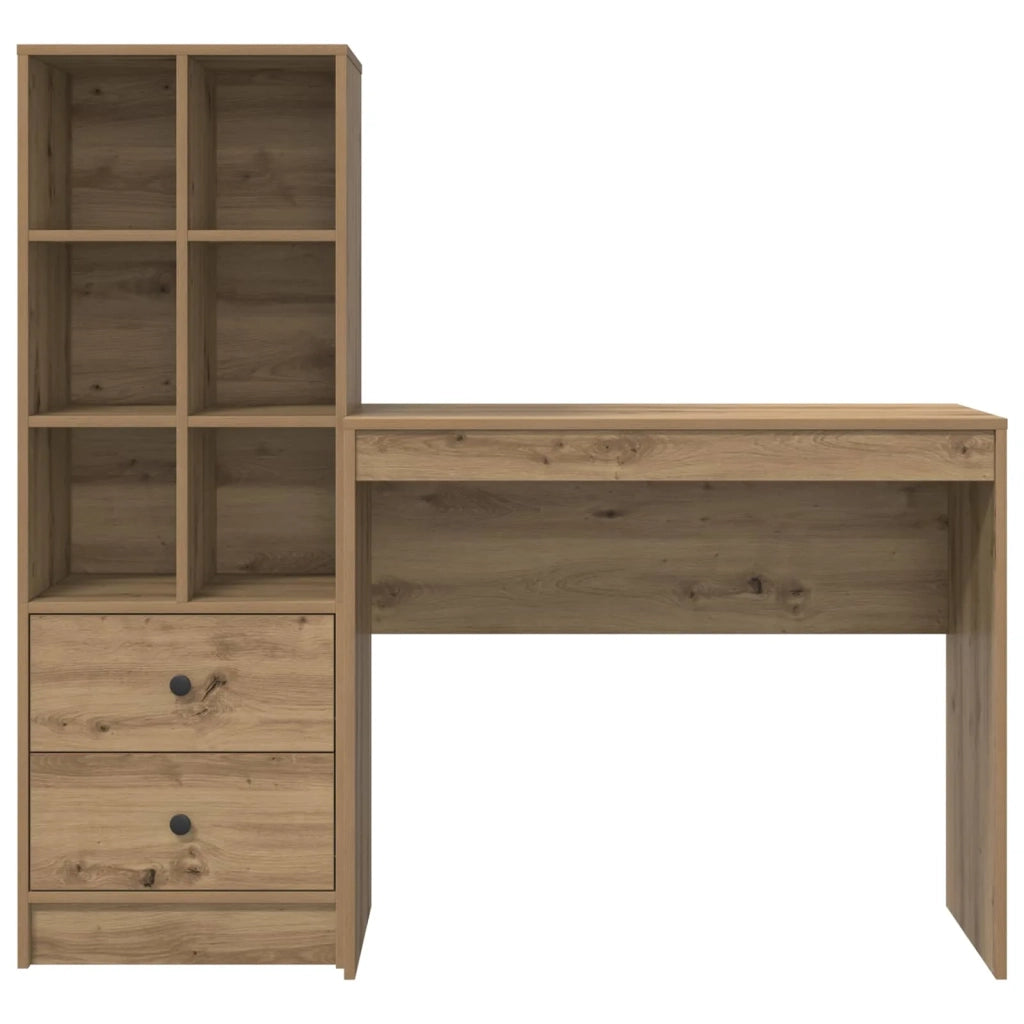 Scrivania con cassetto con lo scaffale 2 pcs Rovere artigianale 3337328