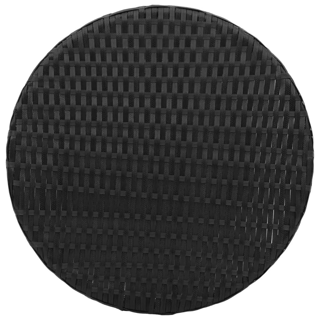 Set da Bistr¨° 3 pz | Set Salotto da Giardino con Cuscini Nero in Polyrattan