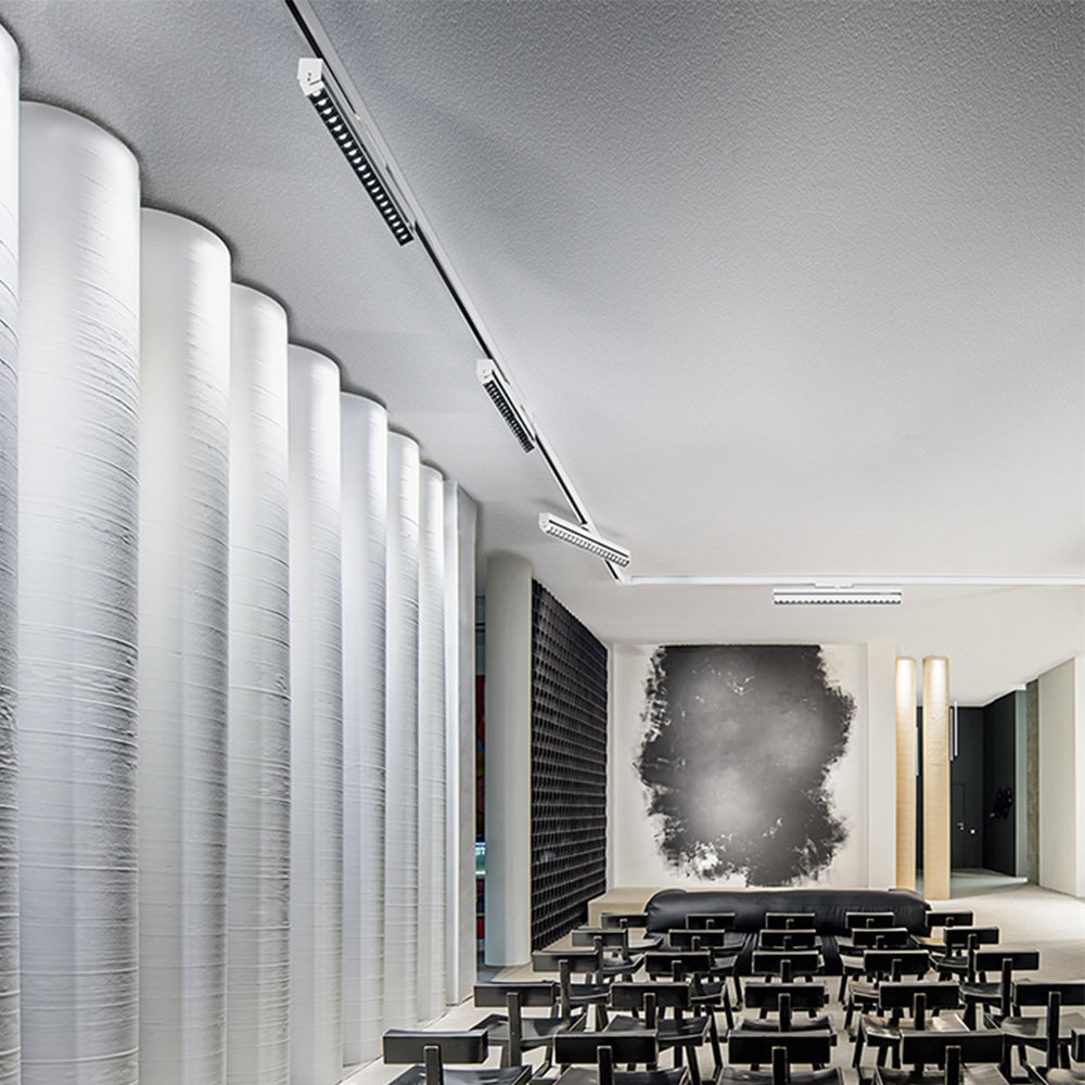 Plafoniera Per Binario Metallo Bianco Acrilico Led 30W 3000K