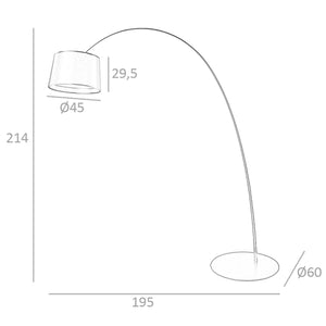 Lampada da terra regolabile in acciaio nero