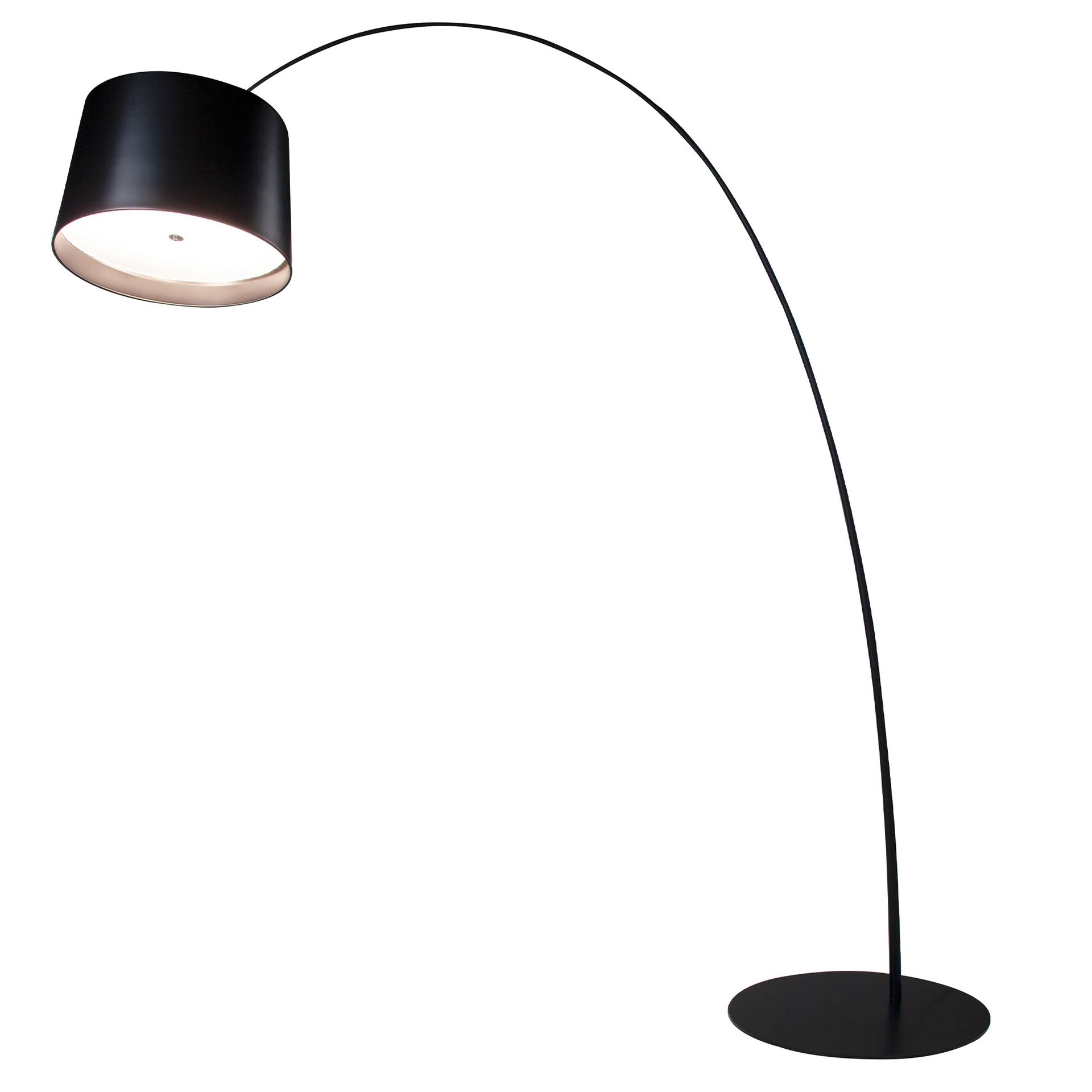 Lampada da terra regolabile in acciaio nero