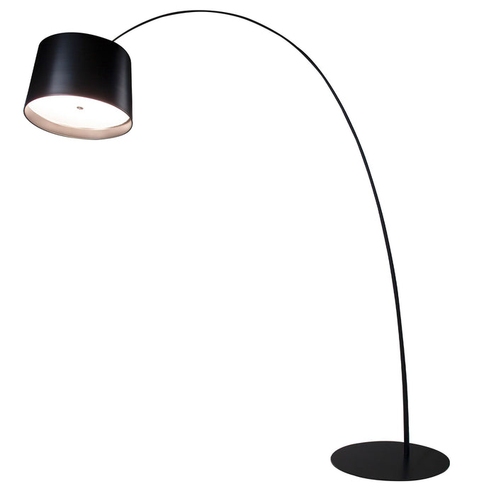 Lampada da terra regolabile in acciaio nero