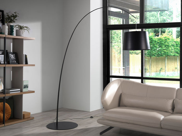 Lampada da terra regolabile in acciaio nero