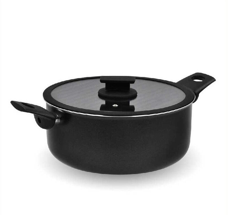 Casseruola Antiaderente Vulcano con Coperchio in Vetro 26 cm Accademia Mugnano