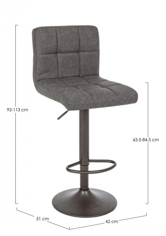 Set 2 Sgabelli Bar 42x51x92/113h cm Greyson Grigio Scuro Vintage