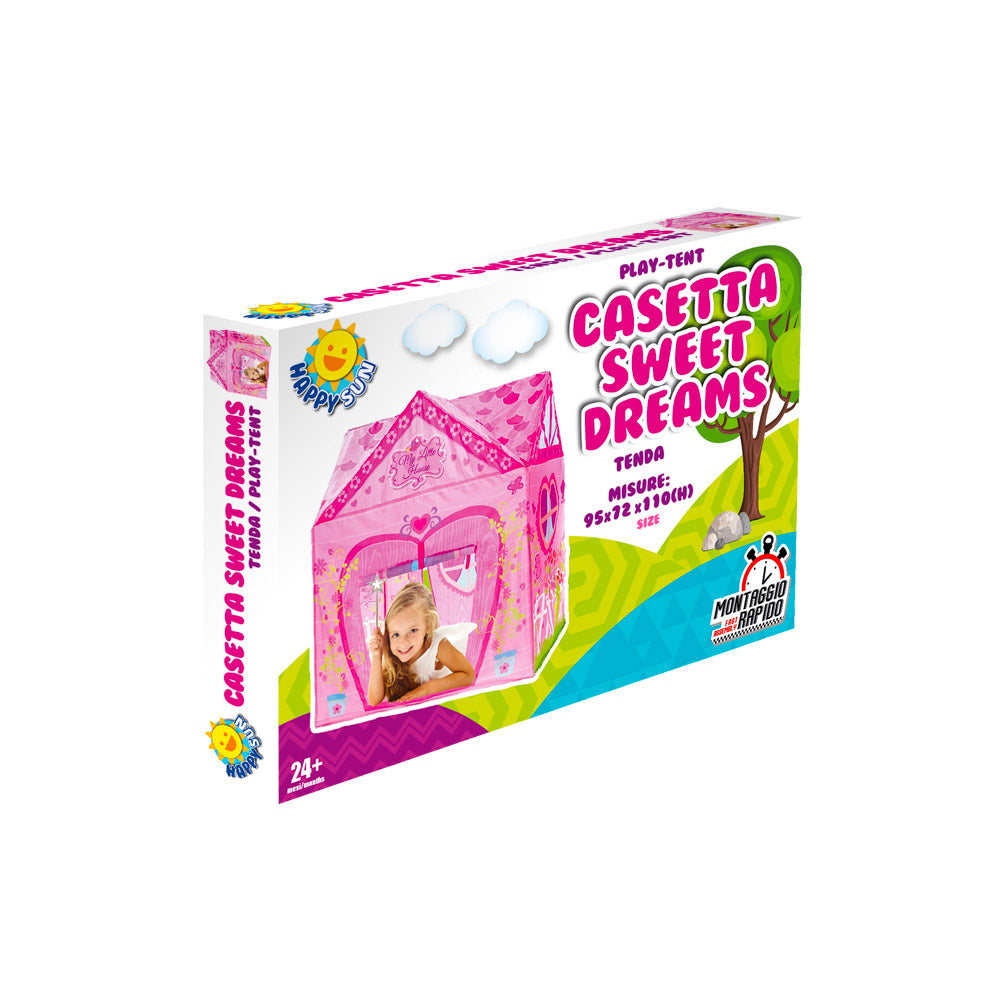 Tenda da Gioco per Bambini 95x72x105 cm Struttura in Plastica Tubolare Sweet Dreams Rosa