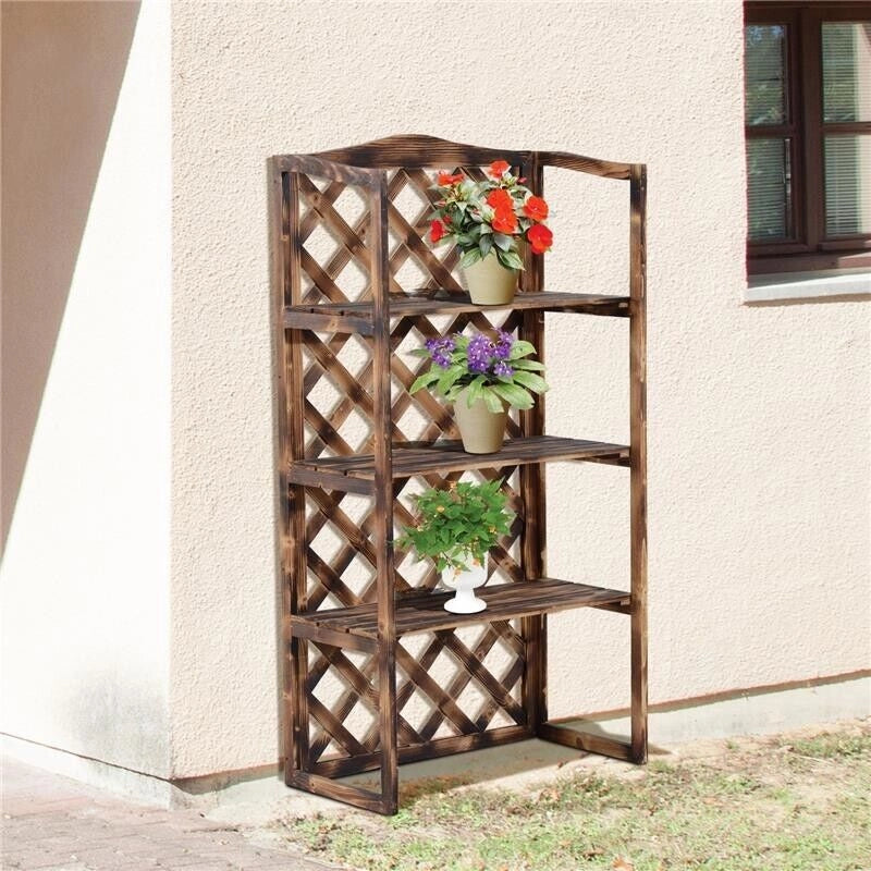SCAFFALATURA FIORIERA PER PIANTE A 3 RIPIANI IN LEGNO DI ABETE 80 X 40 X 150 CM