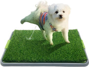 Portatile con pannello di plastica lavabile per cani con design a 3 strati di erba finta - facile da pulire - design naturale per esterni
