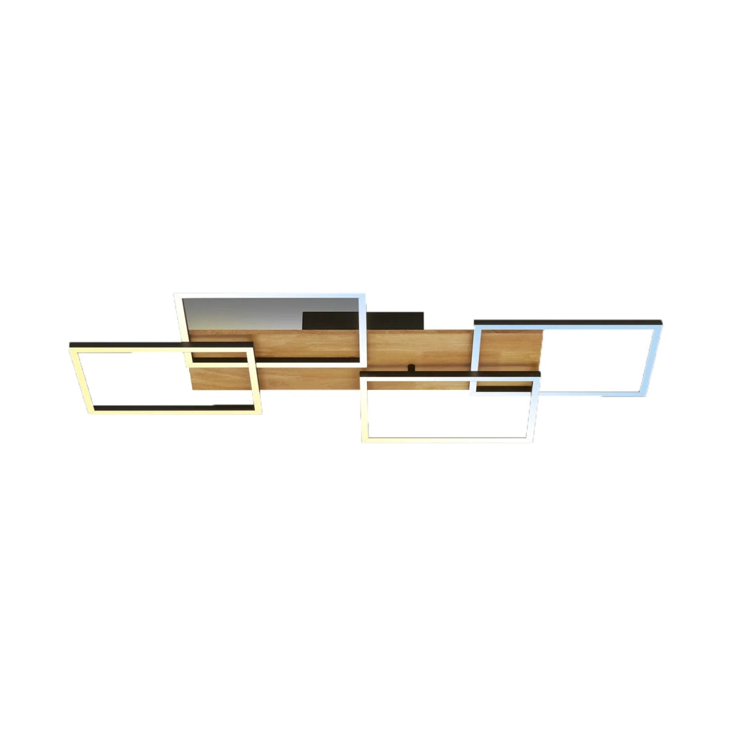 Applique Contemporanea Cornice Metallo Nero Led Integrato 50W Da 2700 A 5000K
