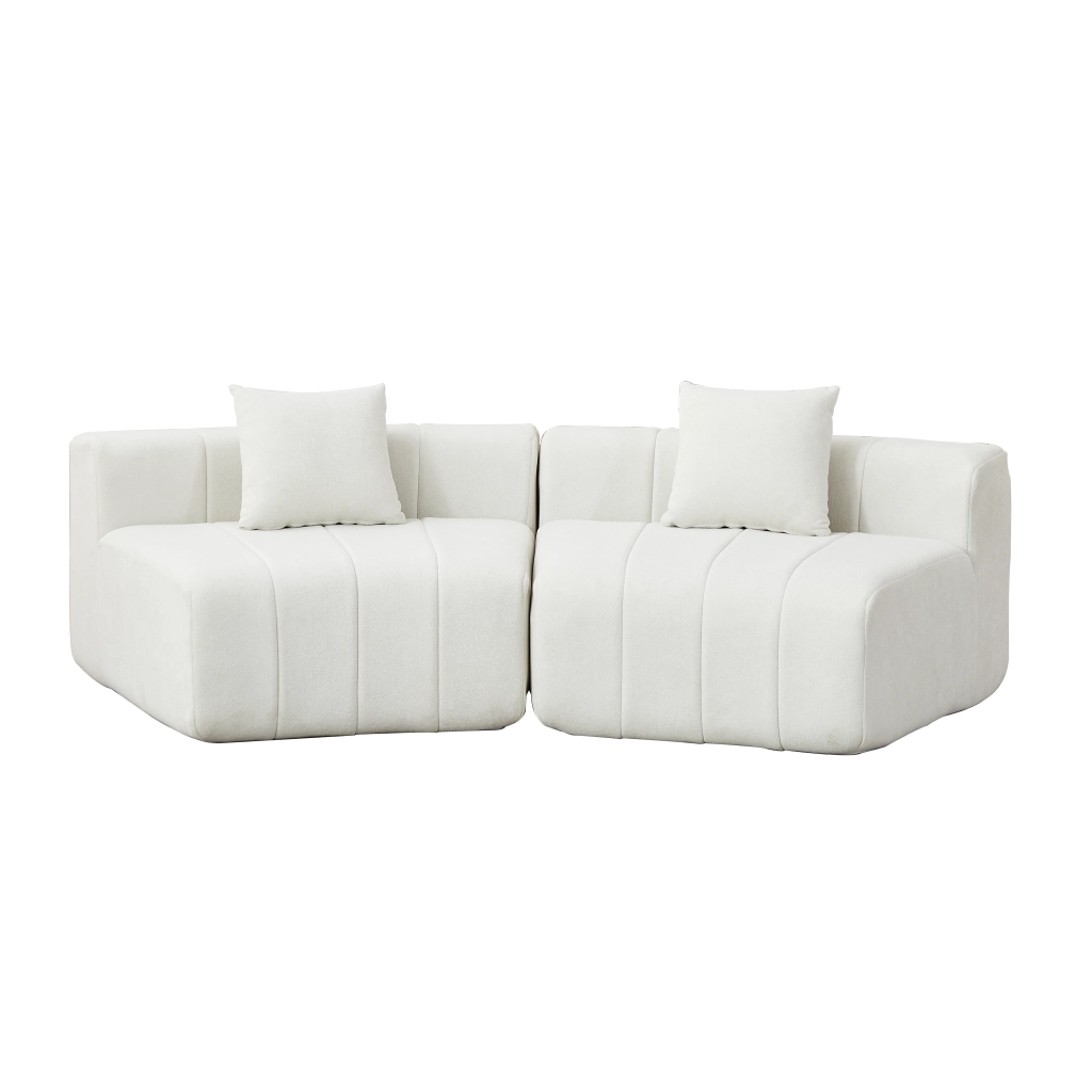 Divano in tessuto con cuscini ¨C Minimal ¨C chenille, velluto morbido