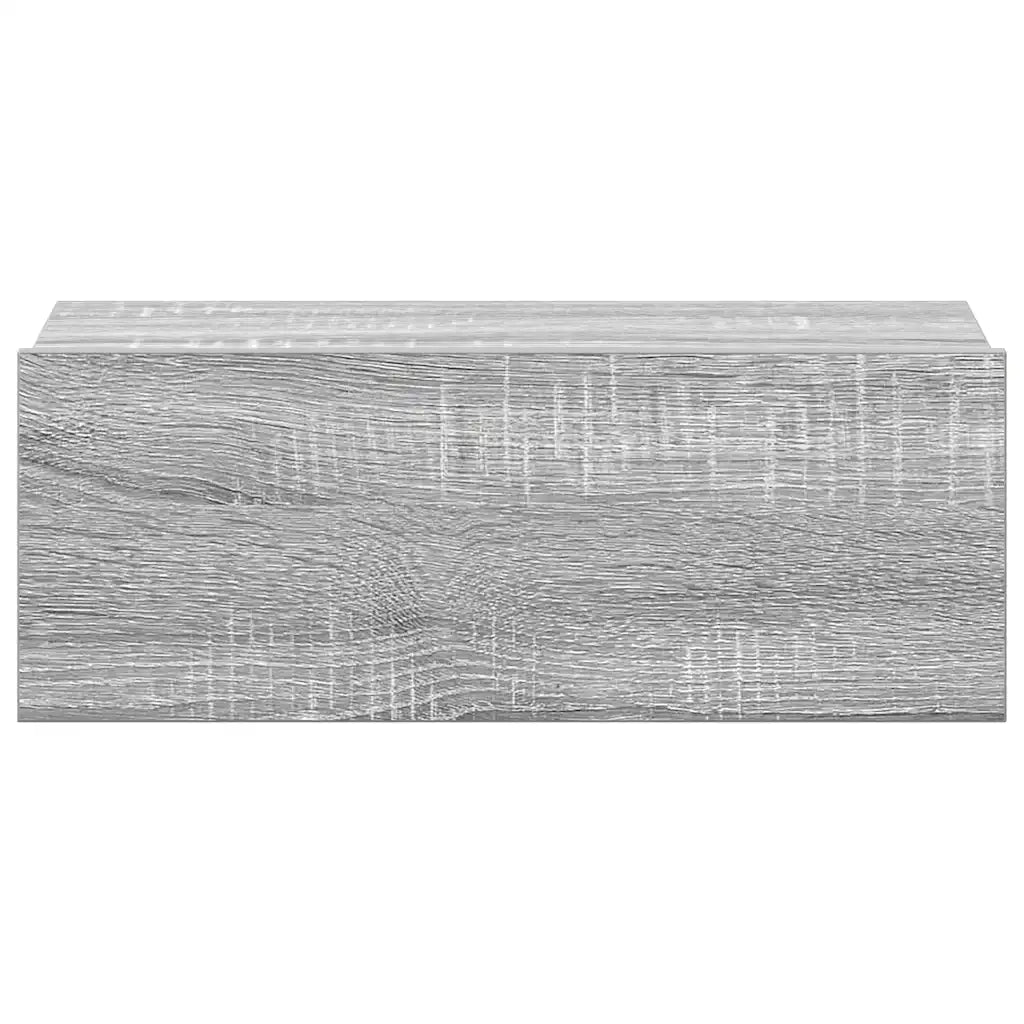 Comodini Pensili Grigio Sonoma 2pz-Set di 2 Tavolino da notte 40x30x15cm Legno Multistrato