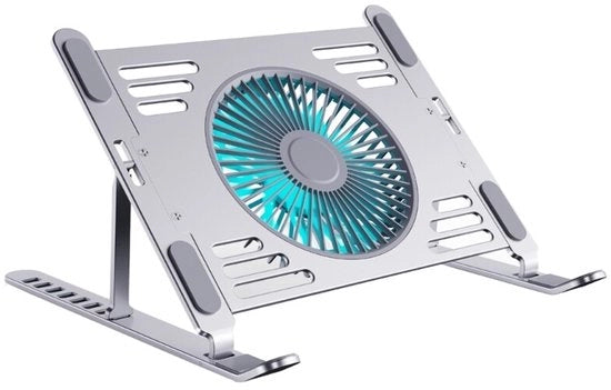 Pannello raffreddante per laptop in alluminio con isolamento termico, supporto per laptop regolabile e ventilatore USB