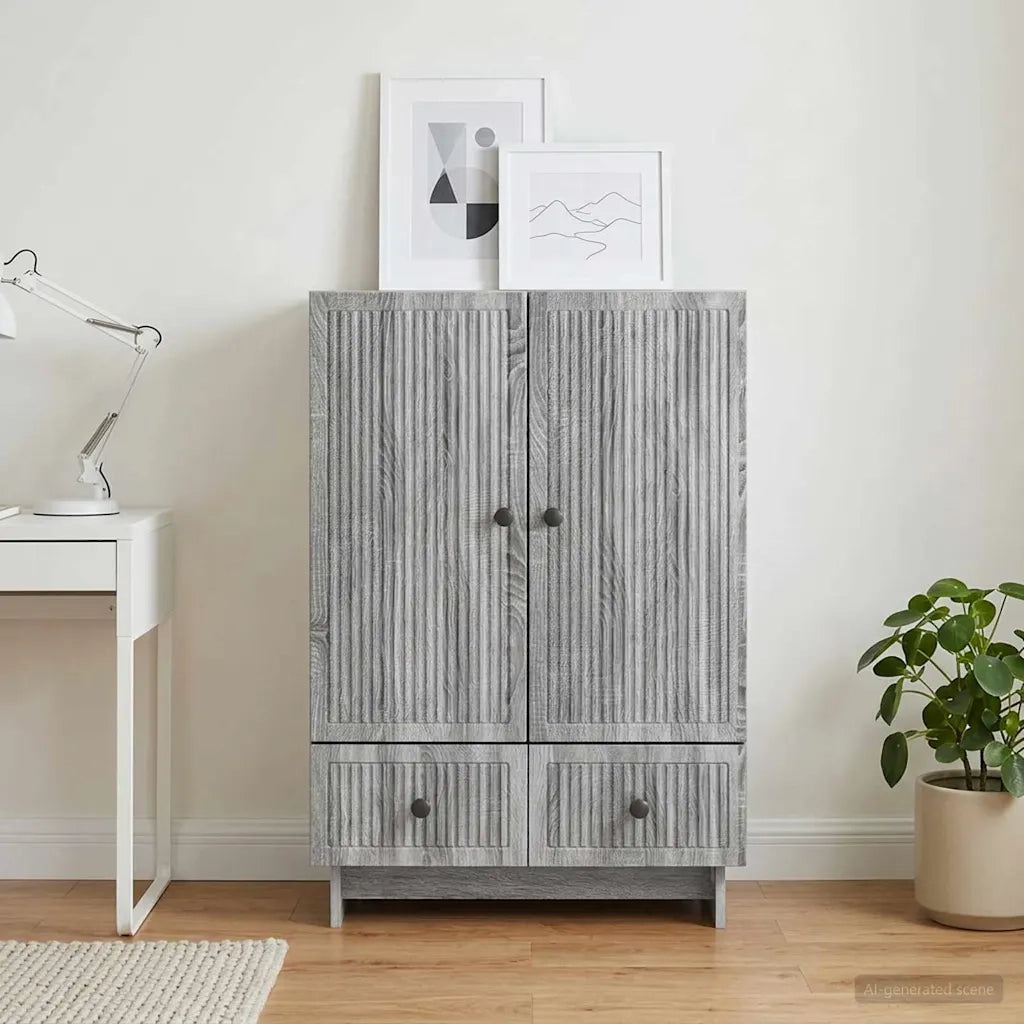 Credenza Sonoma grigia 66 x 34,5 x 95 cm Legno ingegnerizzato 893981