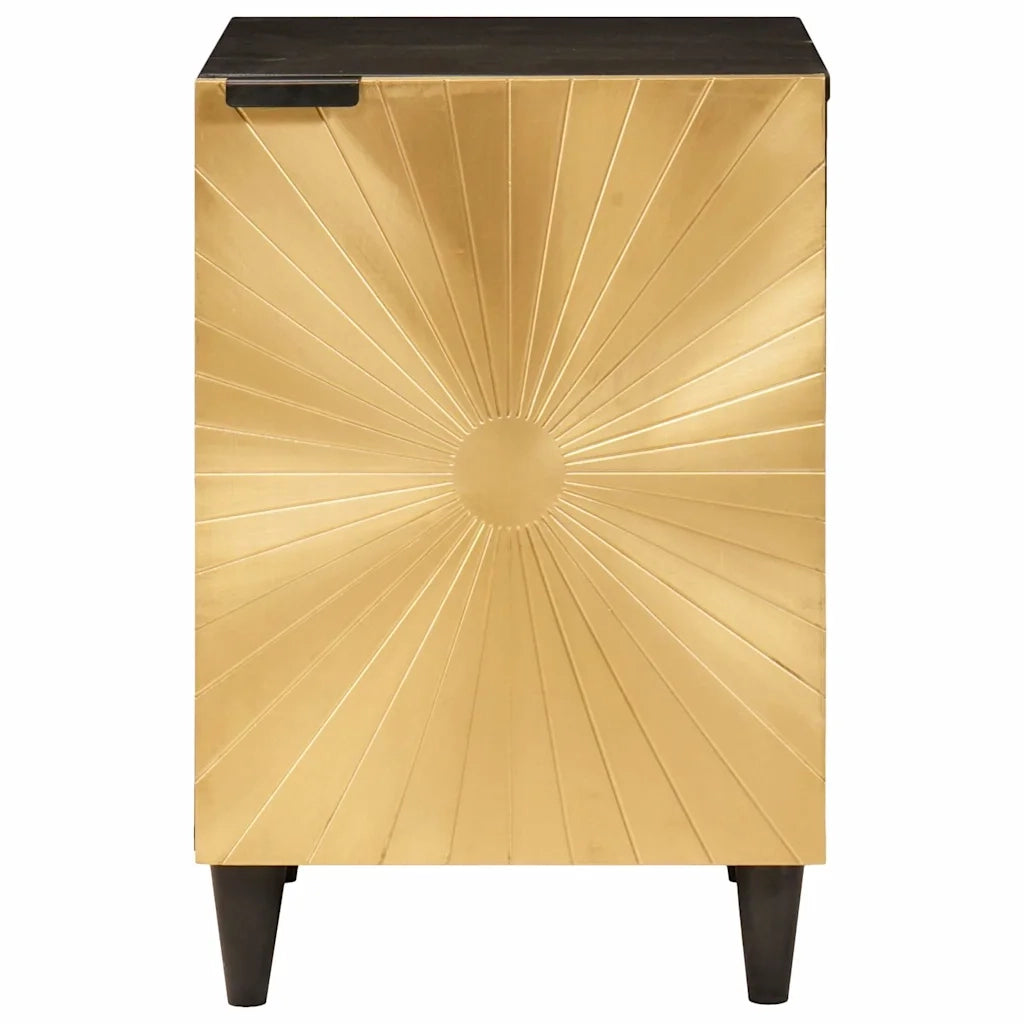 vidaXL Mobile da Bagno con lo scaffale Nero e Oro 38 x 33 x 58 cm