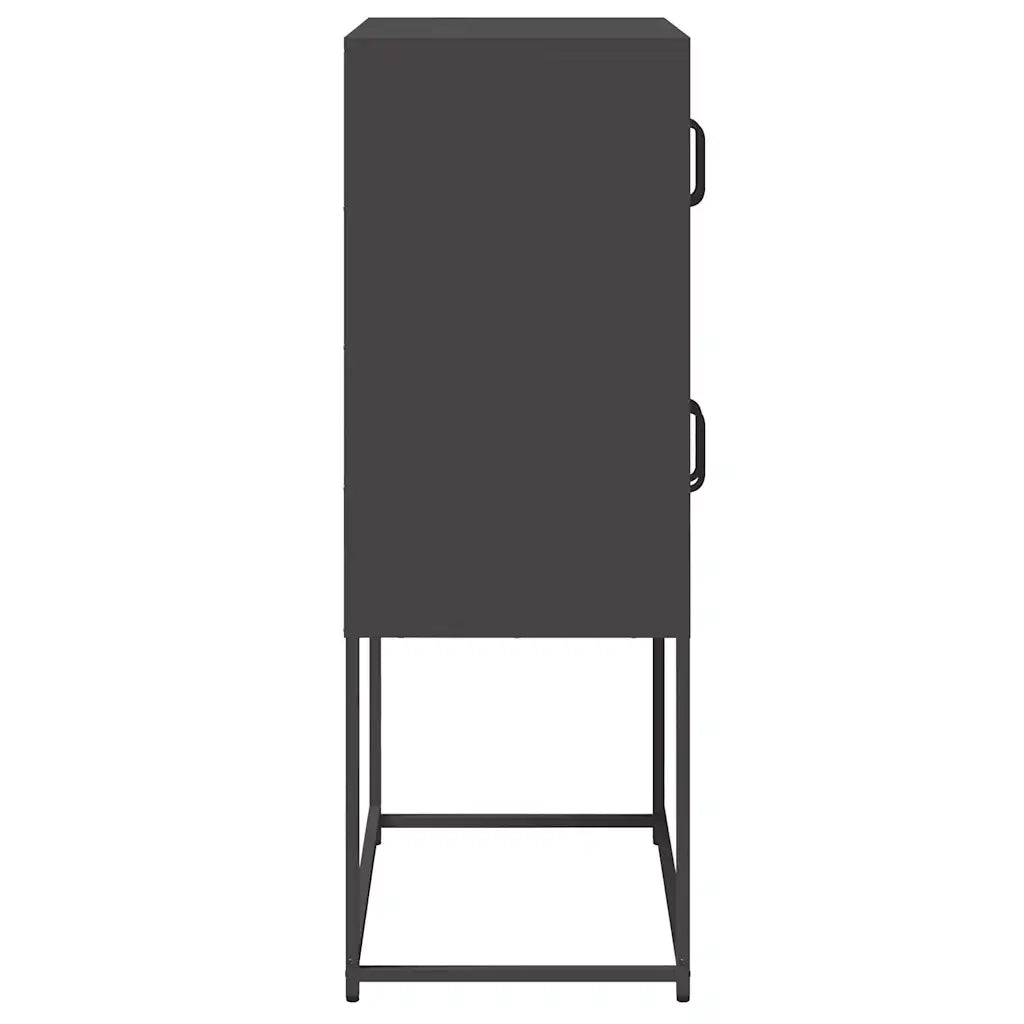 vidaXL Credenza Nera 68x39x107 cm in Acciaio