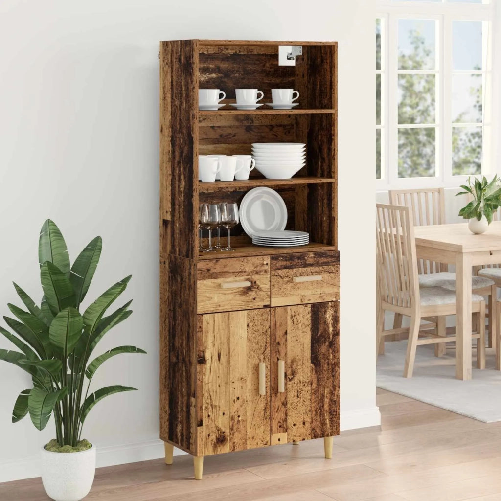 Credenza | Madia | Buffet da pranzo | Armadio da pranzo Legno vecchio 69,5 x 32,5 x 180 cm Legno multistrato