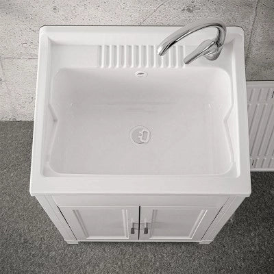 Mobile lavatoio 60x50 da esterno con vasca in resina e strofinatoio