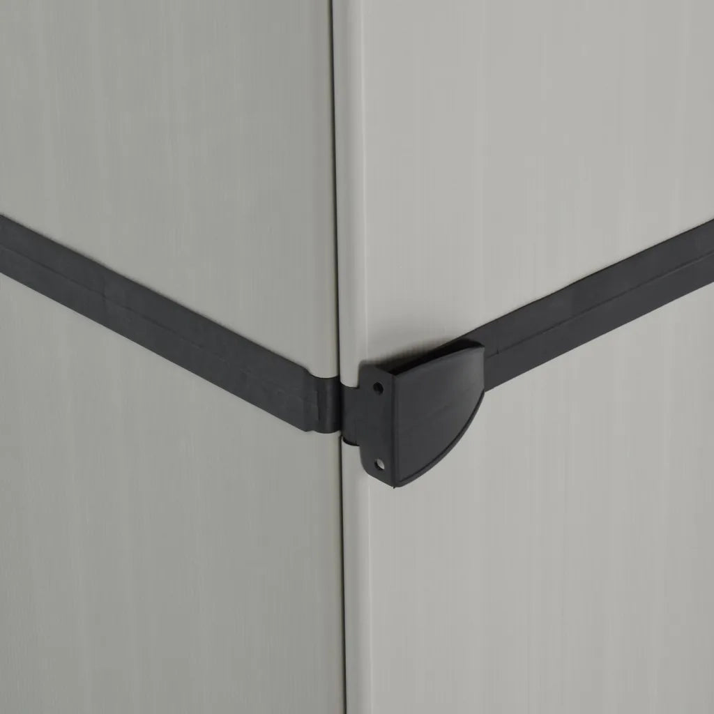 Mobile contenitore da giardino 34 x 40 x 168 cm con 3 ripiani design compatto in PVC grigio 02_0047065