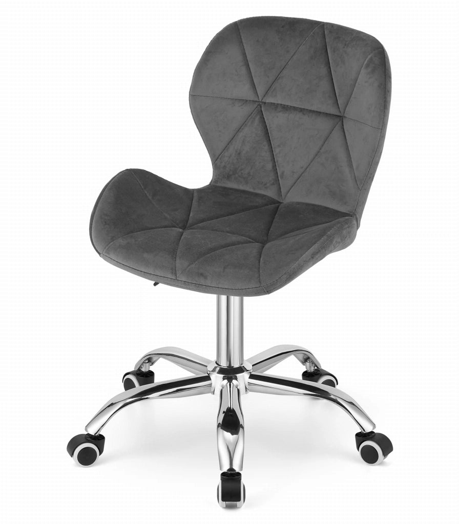 Sedia girevole in velluto Valora AVOLA grigio scuro, design ergonomico