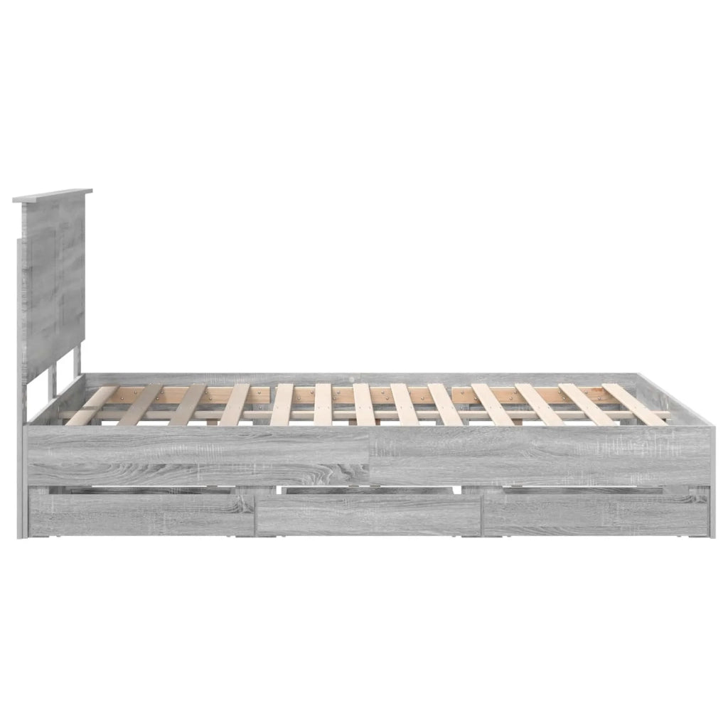Struttura del letto con cassetto Grigio Sonoma 140 x 190 cm 3409459