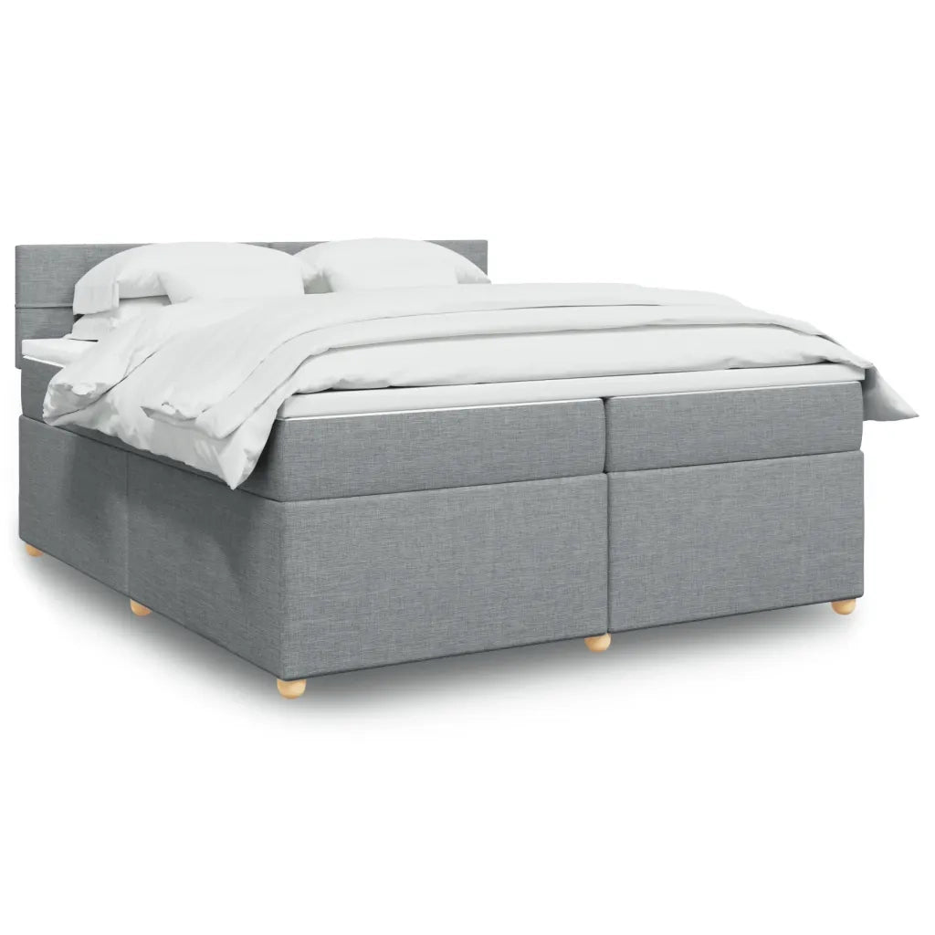 Giroletto a Molle con Materasso Grigio Chiaro 200x200cm Tessuto