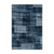 Set di 4 Tappeti In Poliestere Nowell 100x150 Cm Blu