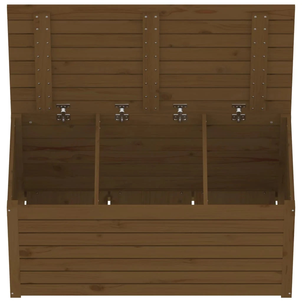 Baule da giardino 101 x 50,5 x 46,5 cm in legno di pino massello color miele 02_0012993
