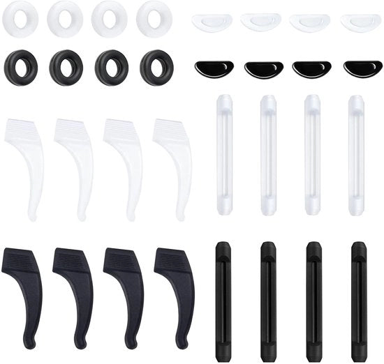Accessori per occhiali - Pads antiscivolo - Pads per occhiali in silicone - Orecchini autoadesivi - Accessori per occhiali - 16 pezzi - Leggeri e comodi - Accessori per occhiali