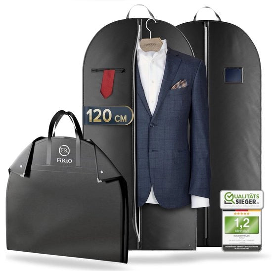 2 x Sacchi di stoccaggio premium per abiti, camicie e simili - TOT 50% DI MATERIALE RISPARMIATO - Sacchetto pieghevole per abbigliamento da viaggio e stoccaggio - Sacchi di stoccaggio - Dimensioni: 120x60cm