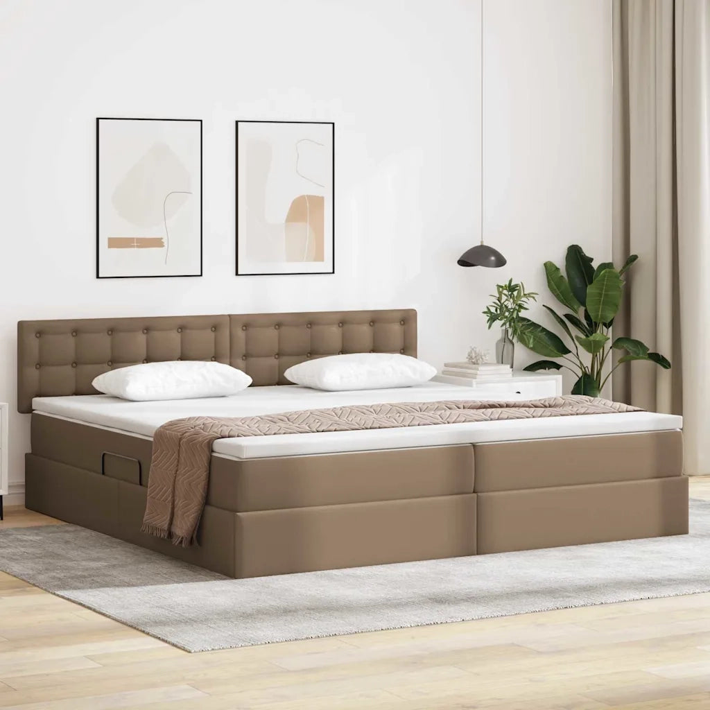 Letto con contenitore e LED con led Grigio chiaro 200 x 200 cm 3371048