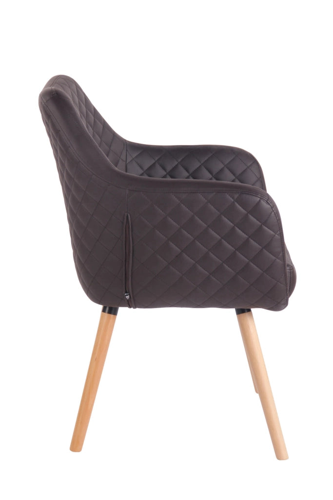 Poltroncina Design Gent In Similpelle natura,marrone scuro